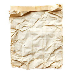 Crumpled Gridded Vintage Paper with Wooden Header