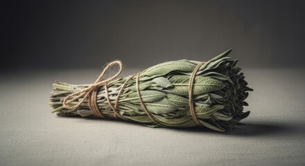 Bundle of dried sage leaves