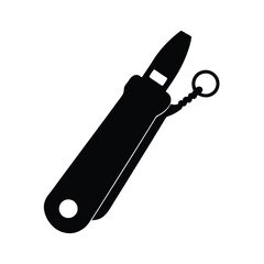 Black Silhouette of a Pocket Knife