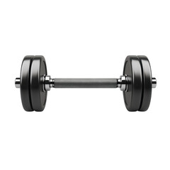 Fototapeta premium A gleaming metal dumbbell awaits a symbol of strength and personal fitness on transparent background