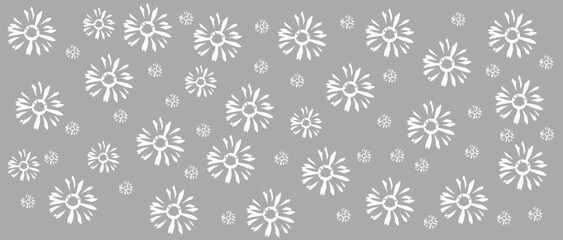 abstract, vector, monochrome, big flowers, all over textiles design, illustration digital image can be used for wrapping paper