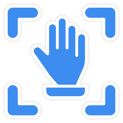 Obraz premium Biometric Hand Icon Style