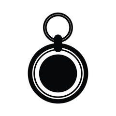 Black and White Keyring Icon Illustration