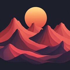Sunset over crimson peaks