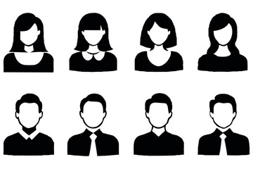 User Profile Vector Silhouettes Set

