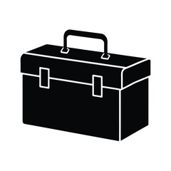 Black toolbox vector icon on white background