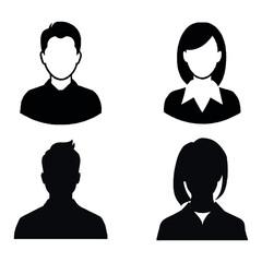 User Profile Vector Silhouettes Set

