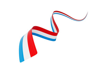 3d Flag Of Luxembourg 3d Wavy Shiny Luxembourg Ribbon Isolated On White Background 3d illustration