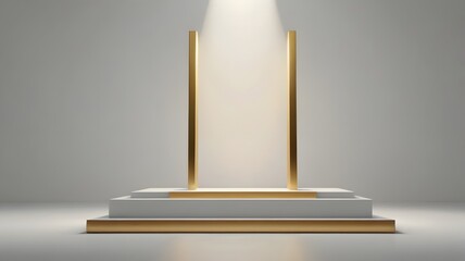 Minimalist podium with gold trim