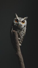Majestic Owl Portrait: A Dark and Serene Nighttime Encounter