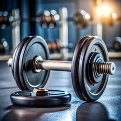 Black Dumbbell for Weight Training and Fitness Exercise, Perfect for Strength Workouts in Home Gyms or Professional Fitness Centers