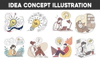 Idea concept illustration design pack vector