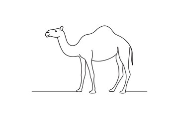 Fototapeta premium Camel continuous one line drawing minimalism design