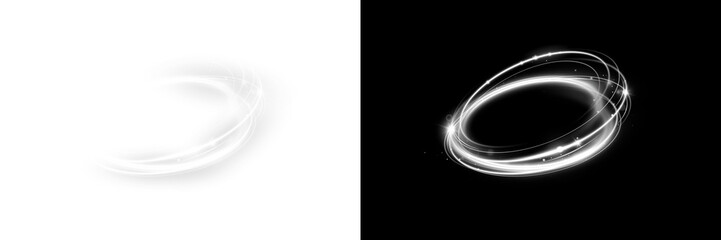 Magical Glowing Swirl PNG – Vibrant Light Sparkles and Sunbeam Rays with Abstract Twirl Effect for Bright Decorations, Fantasy Illumination, and Twisting Glow Illustration Background