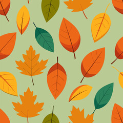 Obraz premium Autumn Leaves seamless pattern on a transparent background