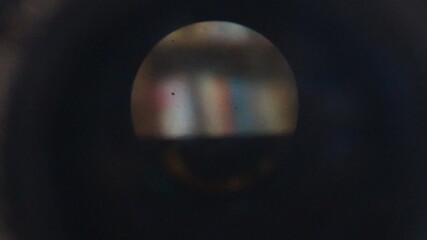 photographing an open camera lens, it turns out nothing is visible, just a round circle with...