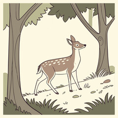 Natural deer outline illustration