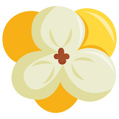 Flat Minimal Orchid Flower 