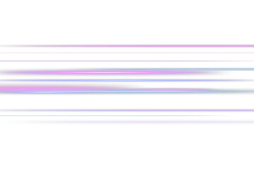 Abstract blue and purple neon light rays and lines transparent background.Curved bright speed line swirls.PNG