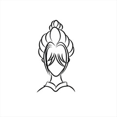 cool anime woman's silhouette face