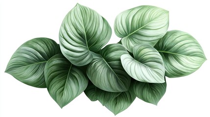 green leaf isolated on white background Lush Houseplant Leaves: Close-up, transparent PNG