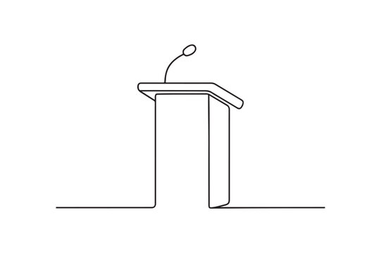 pulpit continuous one line drawing minimalism design