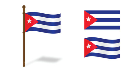 Cuba National Flag Variations – Isolated on Transparent Background