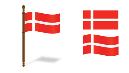 Denmark National Flag Variations – Isolated on Transparent Background