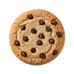 Chocolate chip cookie, isolated on transparent background