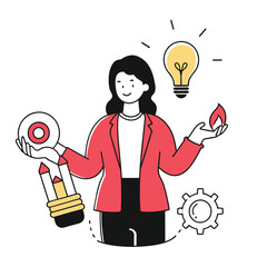 investing business illustration of a woman