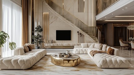 Luxe Living Room Design for Mockups
