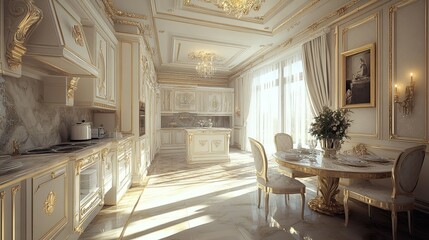 interior of a luxury apartment Luxurious Apartment with Baroque Accents