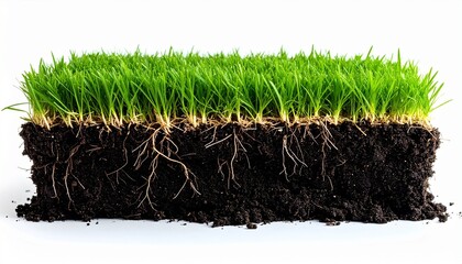 green grass isolated on white