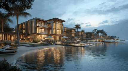 houses on the river Luxurious Beachfront Resort