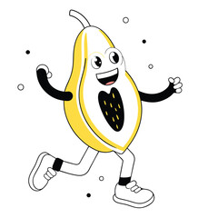  papaya cartoon running 