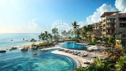 swimming pool in the resort Luxurious Beachfront Resort
