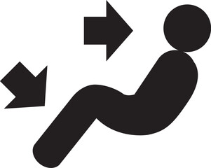adjustable car seat icon with movement arrows for sliding seating