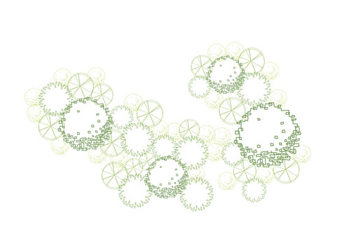 green tree plan view on white clip art preview