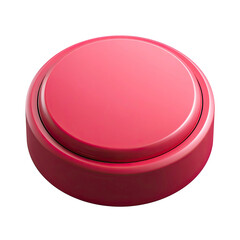 Large Pink Round Button on Transparent Background