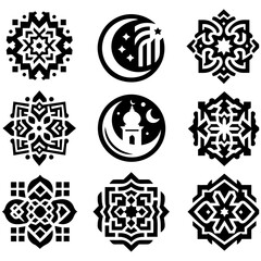 Fototapeta premium A harmonious fusion mandala of sacred symbols in Eid illustration