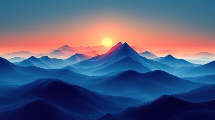 Majestic mountain range at sunrise.  Vast peaks, vibrant colors,  dramatic sky