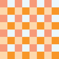 Bright Orange and Peach Gingham Seamless Pattern, Orange and Peach Gingham Checkered Pattern, Cheerful seamless gingham checkered pattern in orange, peach, and cream tones. Perfect for summer textiles