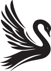 Minimalist Black Swan Silhouette Vector Art – Elegant Curves & Stylized Feathers