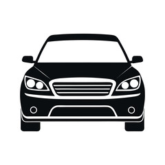 Car icon vector front view