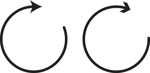 Circle arrow icon set. refresh reload arrow symbol. Recycle, Repeat reload icons set. round arrow.