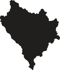 Bosnia and Herzegovina black map silhouette vector style with white background