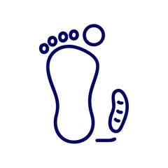 Isolated outline of a barefoot footprint on tatami mat surface  