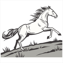running horse cartoon vector