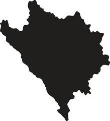 Obraz premium Bosnia and Herzegovina black map silhouette vector style with white background