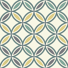 Fototapeta premium This abstract geometric seamless pattern vector features a modern, repeating design ideal for backgrounds, textiles, and digital projects.
